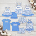 Blue Embroidered Turtle Sets