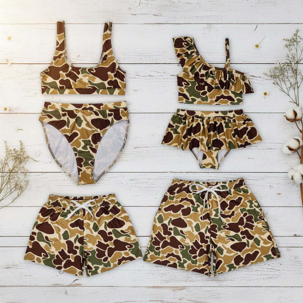 Green Family Camouflage Swimwear