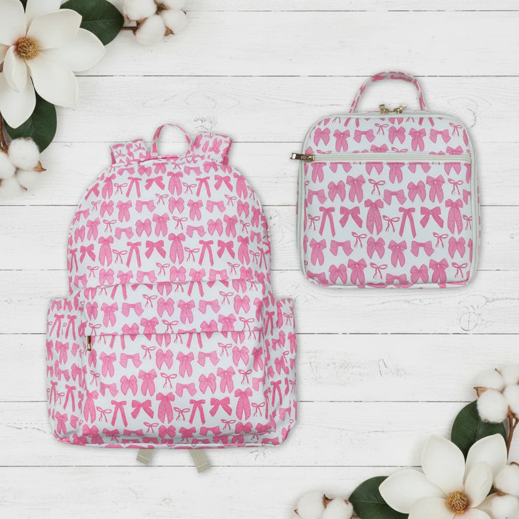 Pink Bow Backpack & lunchbox