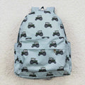 Blue tractor school backpack