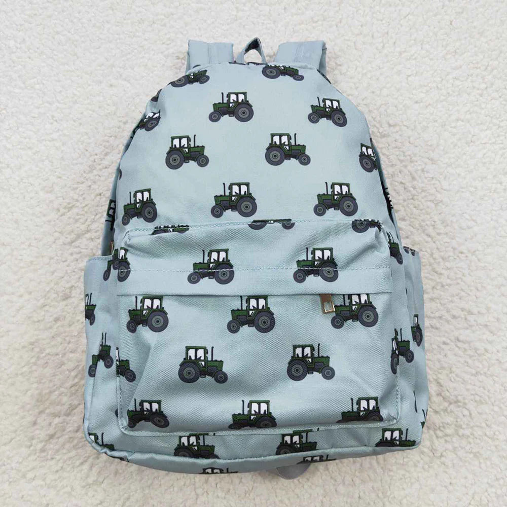 Blue tractor school backpack